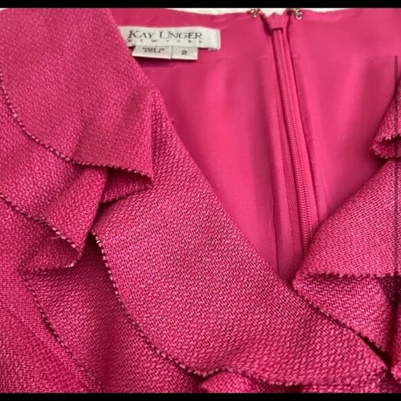 Kay Unger Hot Pink Silk New York Dress - Picture 2 of 4